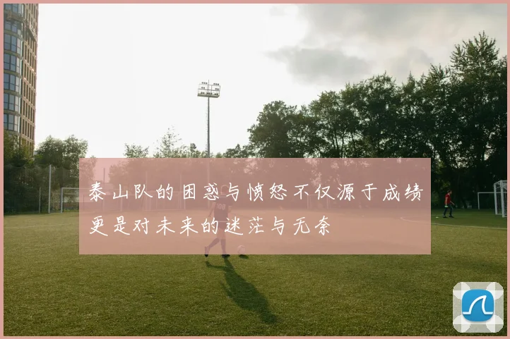 泰山队的困惑与愤怒不仅源于成绩更是对未来的迷茫与无奈